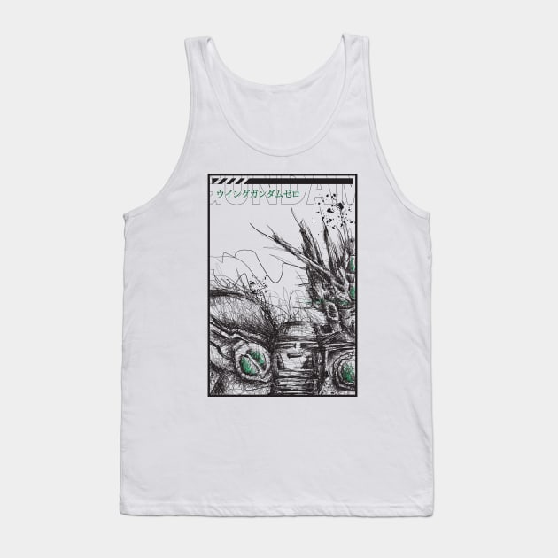 Scribble Mecha Wing Zero Tank Top by scribble13